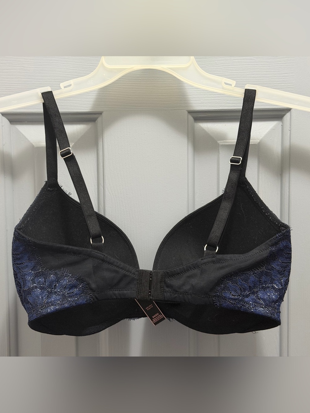 Victoria's Secret Bombshell Very Sexy Push Up Bra Navy Blue Lace & Black 34DDD - Picture 3 of 6